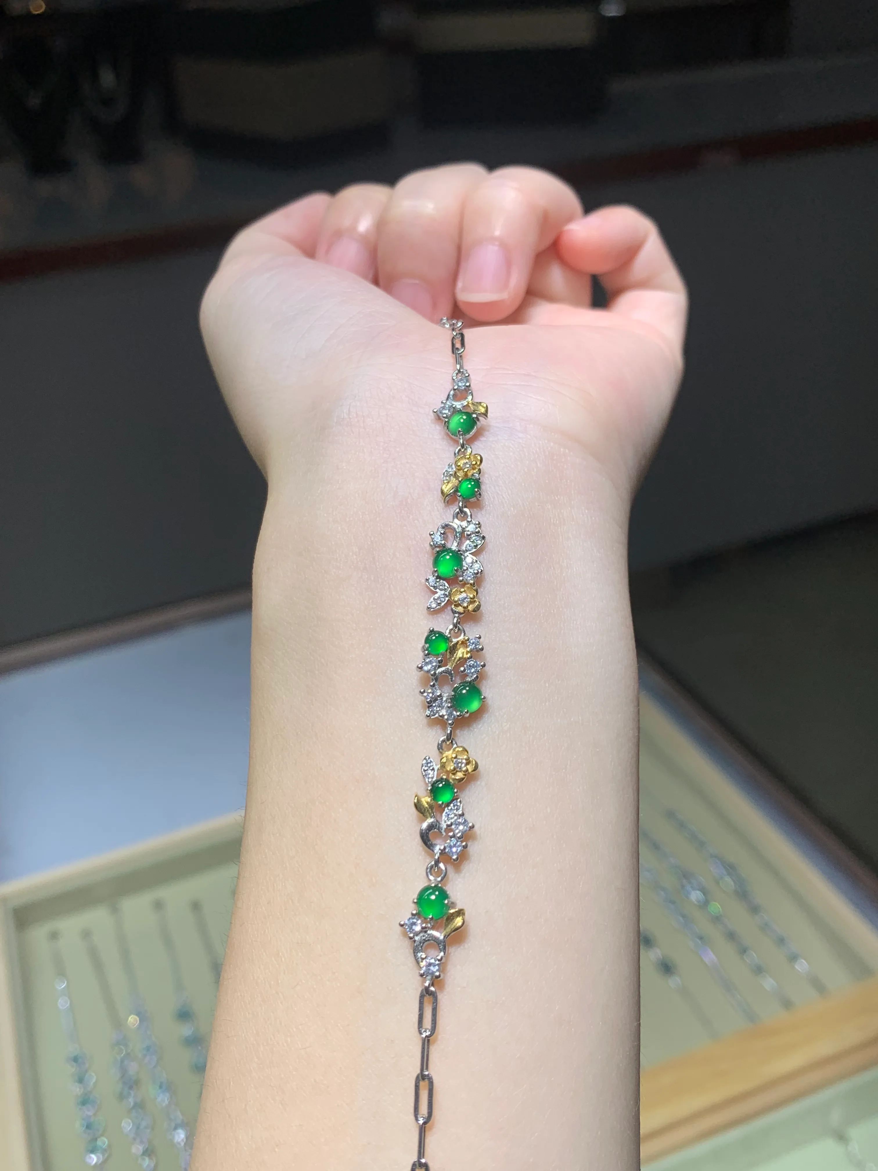 綠石花藤雙色手鍊 3
