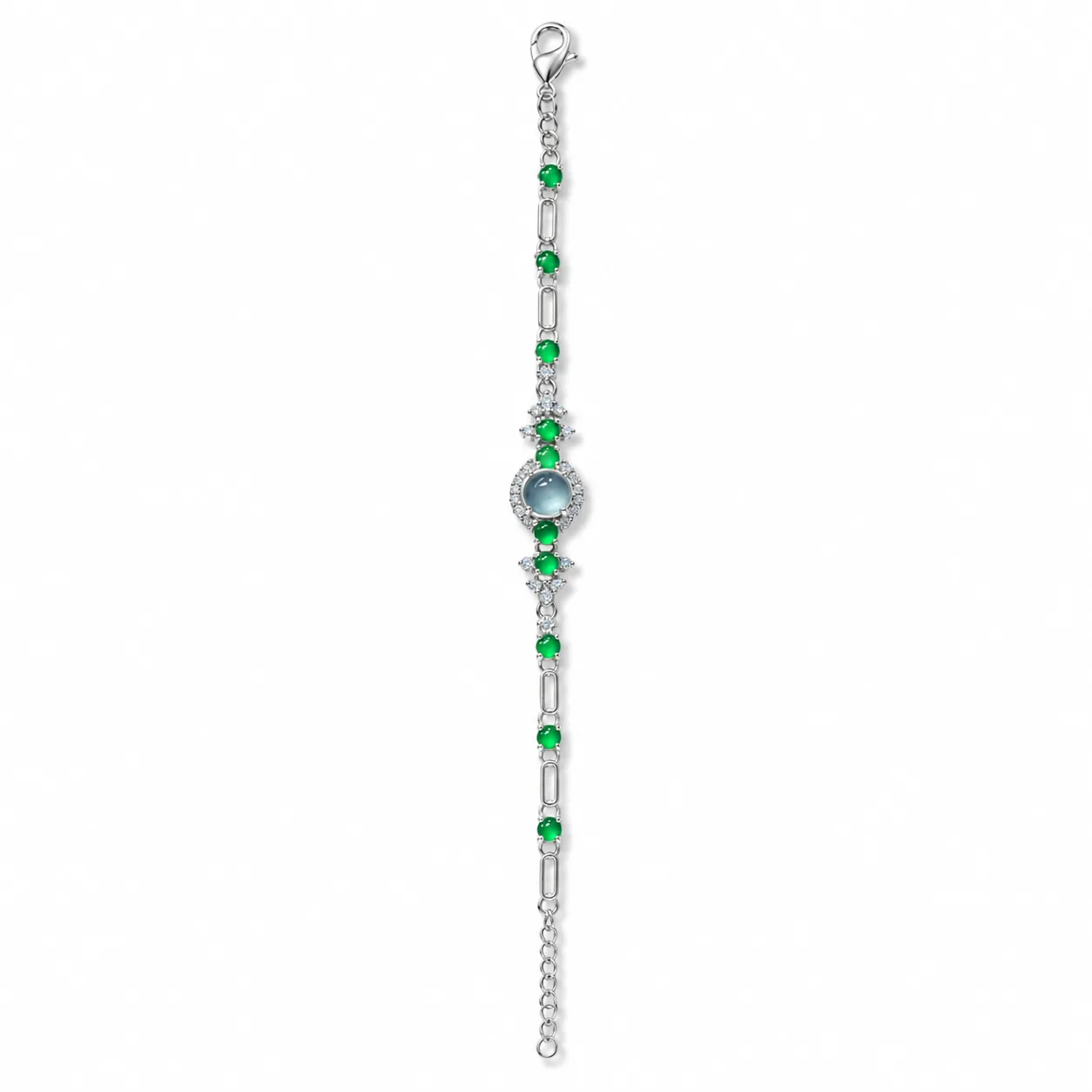 Greenstone Moonlight Silver Bracelet