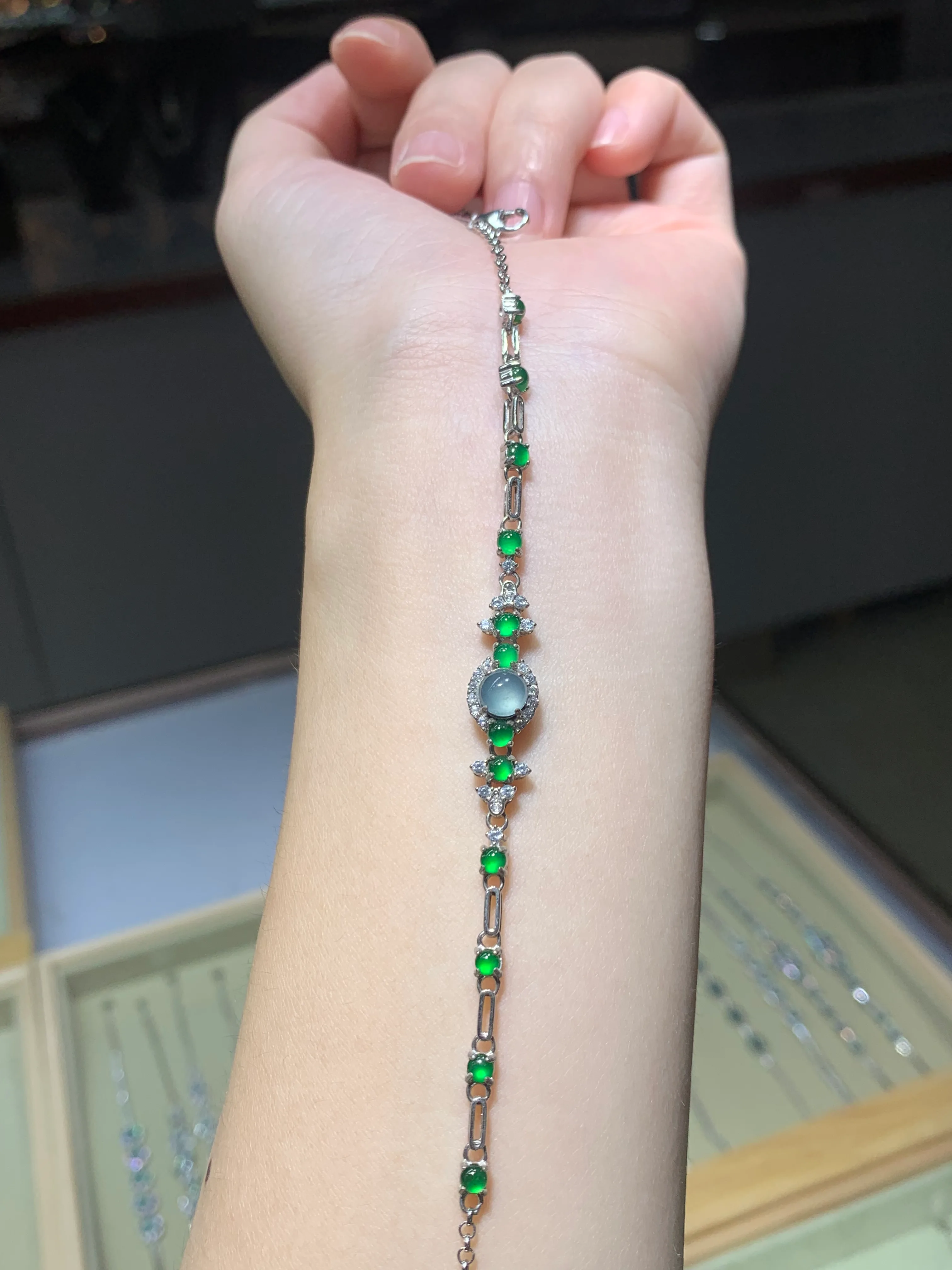 Greenstone Moonlight Silver Bracelet 3