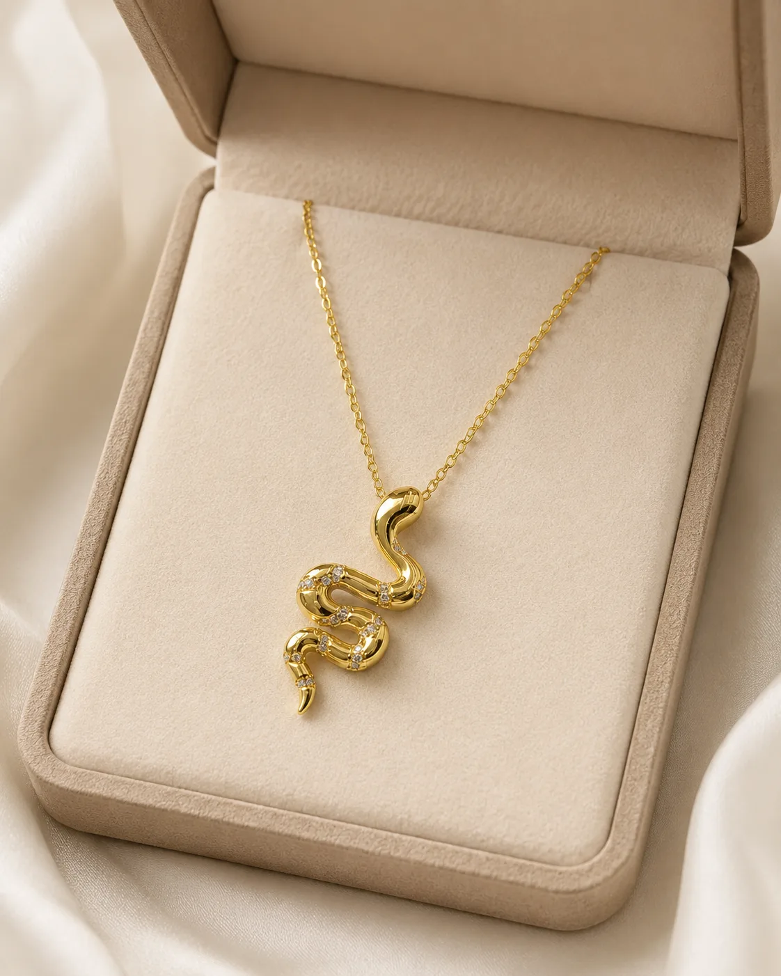 Golden Snake Pendant Necklace 3