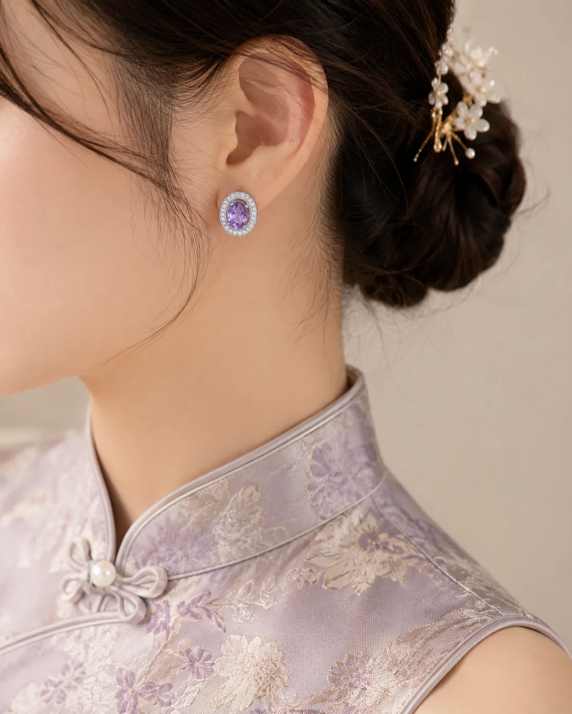 Sparkling Halo Zircon Earrings 4