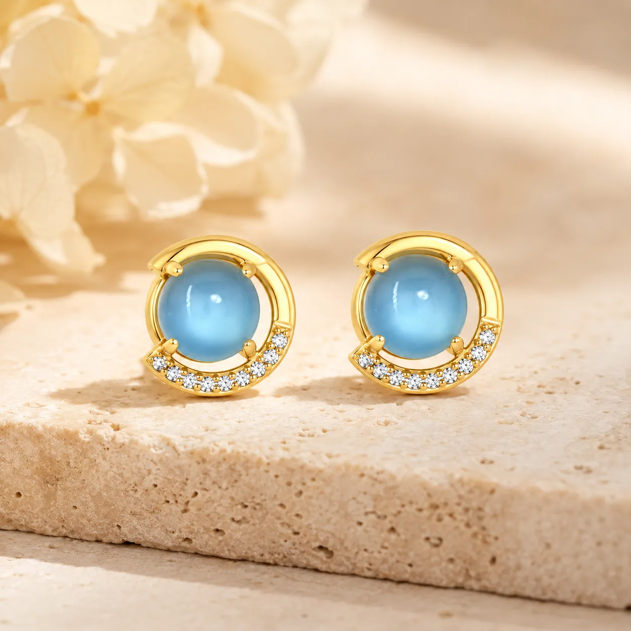 Clear Water Jade Moon Shadow Earrings 4