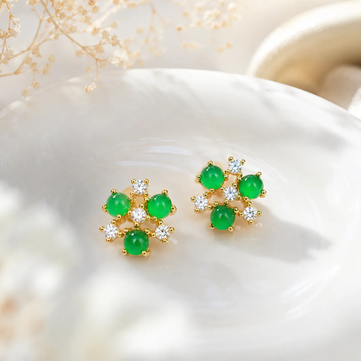 Emerald Earrings with Starry Sparkle 4