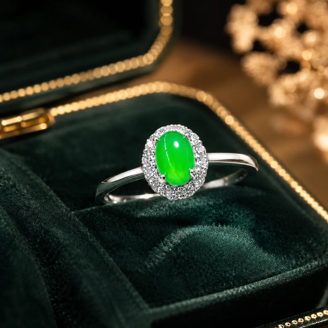 Emerald-Cut Jade Ring 4